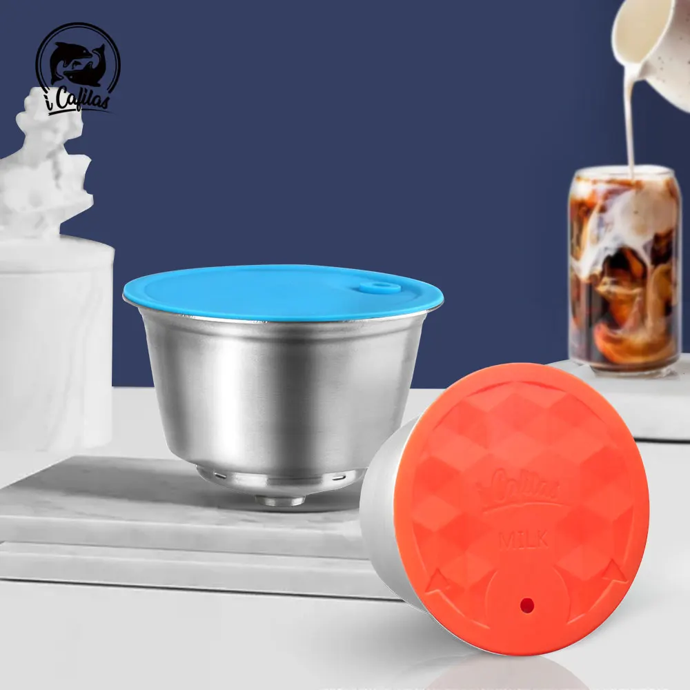 Icafilas Capsula Di Caffè Riutilizzabile Per Nescafe Dolce Gusto Maker In Acciaio Inox Caffè E Latte Filtro Ricarica Pod Cappuccino Fai Da Te