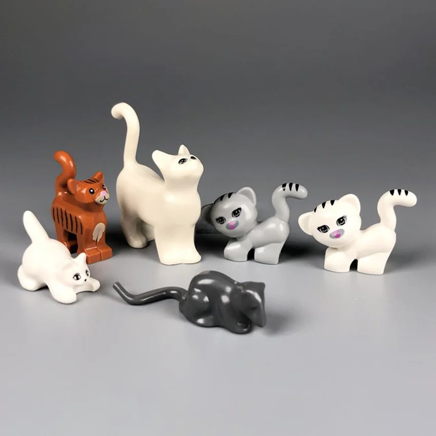 5Pcsset MOC Accessories Legoings Animal Pet Cat Building Blocks Model Building Kits Bricks DIY Toys for Children (8)