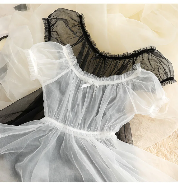 Female Sexy Sleepwear Outfits Women Satin Lace Mesh Sleepwear Homewear Nightwear Pyjamas Set