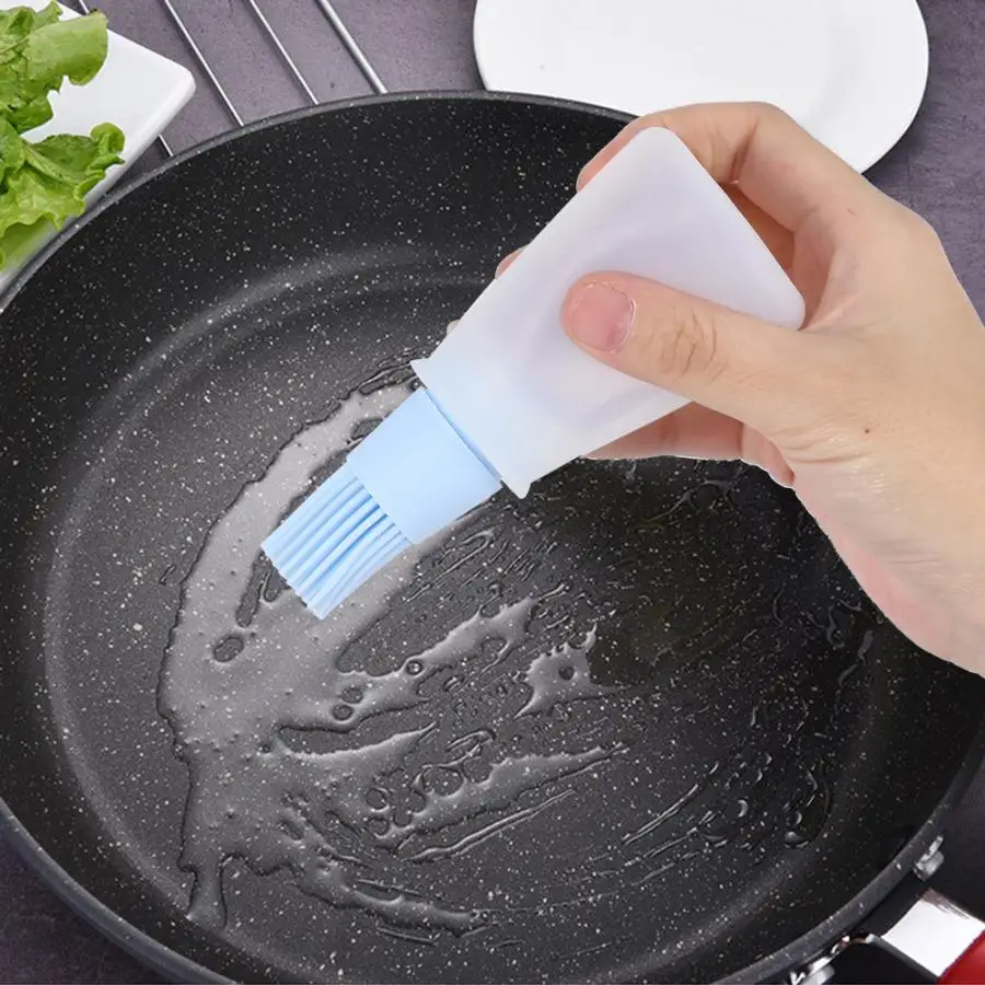 2 предмета Кухня бутылка со щеткой для смазывания маслом силиконовое масло для барбекю Мёд ершом приготовление, Выпекание, барбекю инструмент