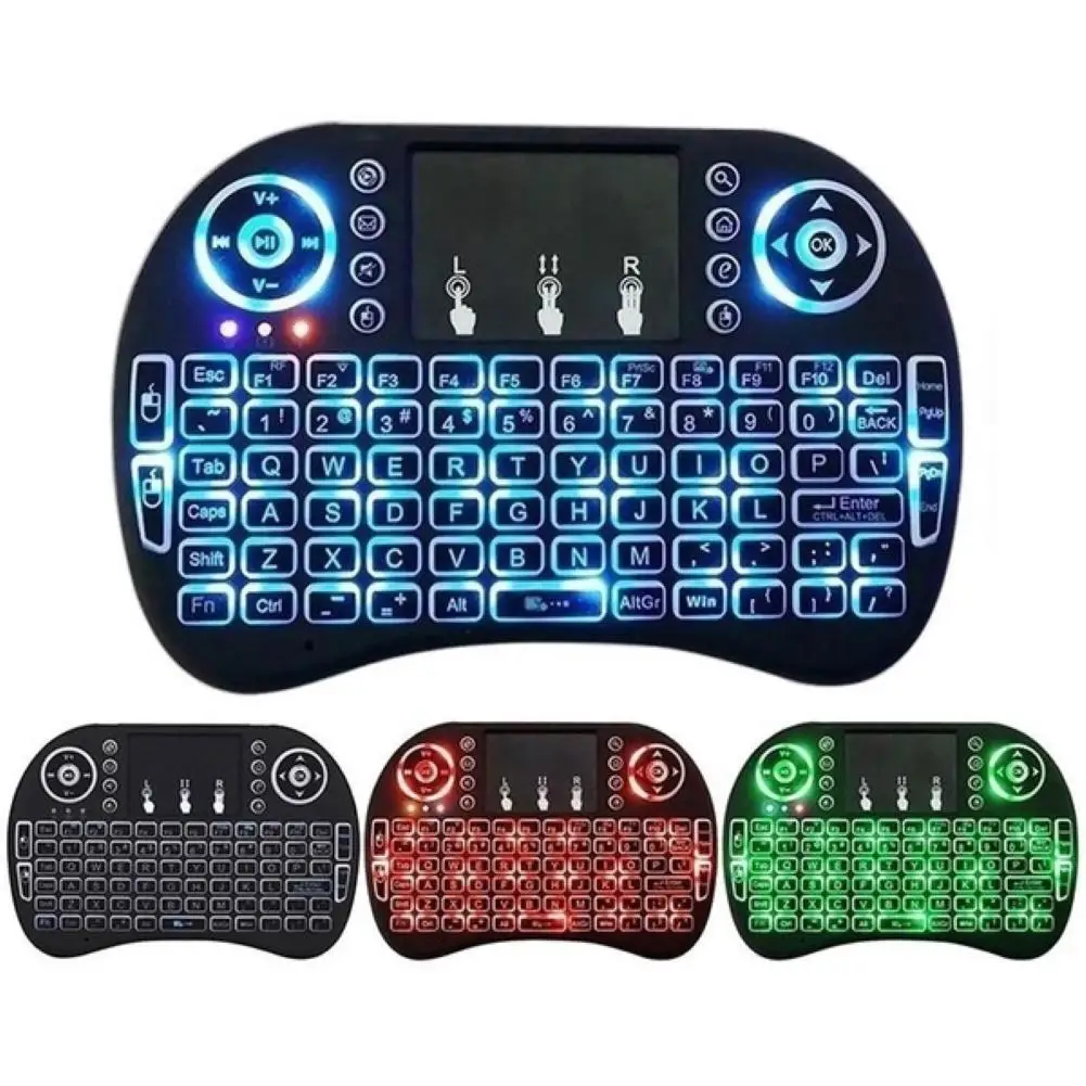 

2.4GHz Mini Wireless Keyboard 3 Colors Backlight Touchpad Remote Control Mechanical Keyboard Mouse For Smart Android TV Box