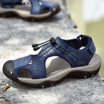 

Zapatos De Hombre Men Sandals Leather Closed Toe Genuine Leather Fashion Casual Shoes Shoes Men Sandal Pria