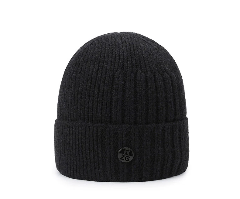 Winter Fashion Thick Woolen Hat Men's Outdoor Cold-proof Warm Flanging Middle-aged And Elderly Knitted Hat