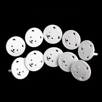

10pcs EU Stand Power Socket Cover 2 hole Electrical Outlet Baby Child Safety Electric Shock Proof Plugs Protector Rotate Cover