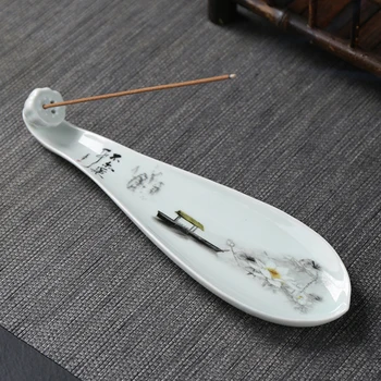

Stick Incense Burner Ceramic Art Pattern Incense Holder Aromatic Censer Fragrance Plate Feng Shui Decor Crafts Artwork Souvenir