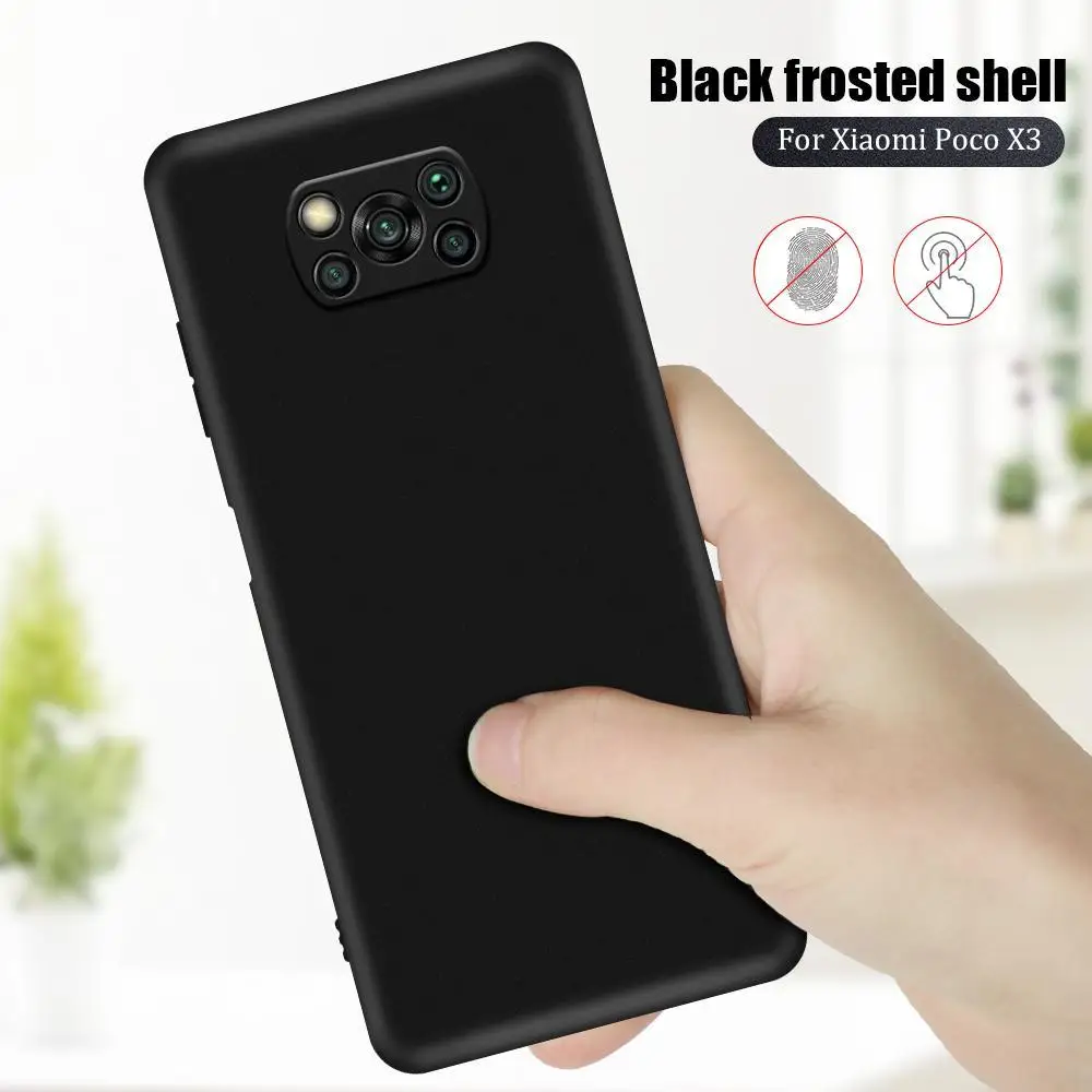 Чехол для Xiaomi Poco X3 простой матовый Мягкий силиконовый чехол накладка телефона NFC