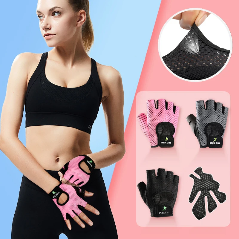 Work out Gym Body Building Fitness Gloves Half Women Men Dumbebell Weight lifting Crossfit Bike Cycling