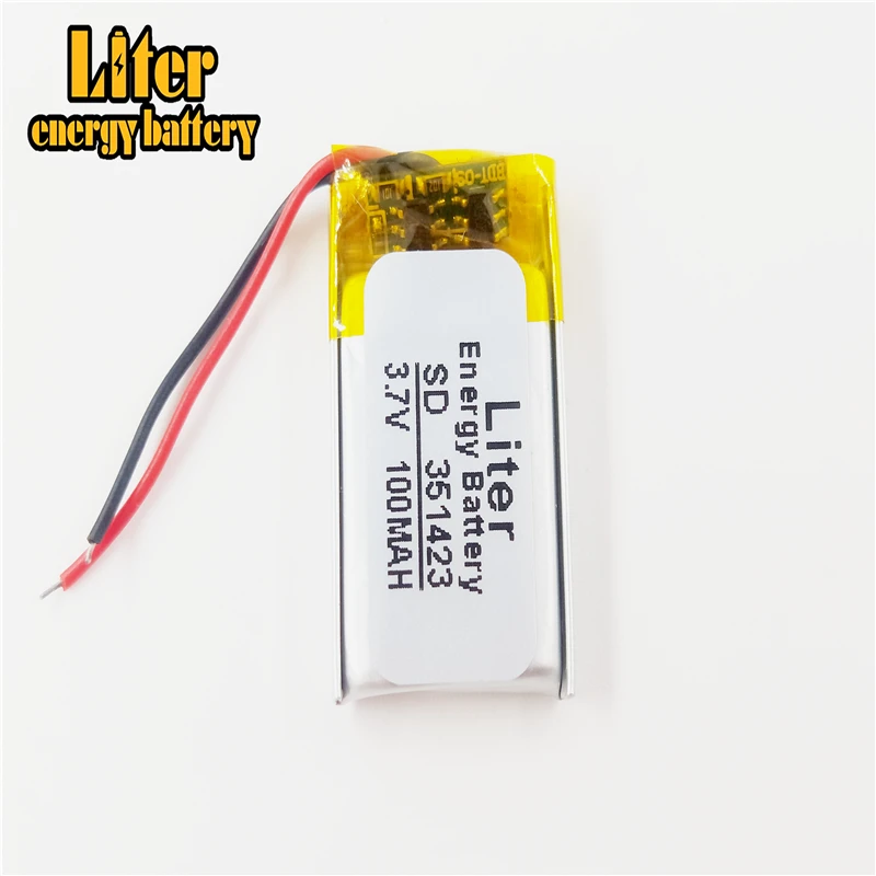 3 7 V полимерная литиевая батарея 351423 100MAH MP3 Электронная настольная гарнитура Bluetooth