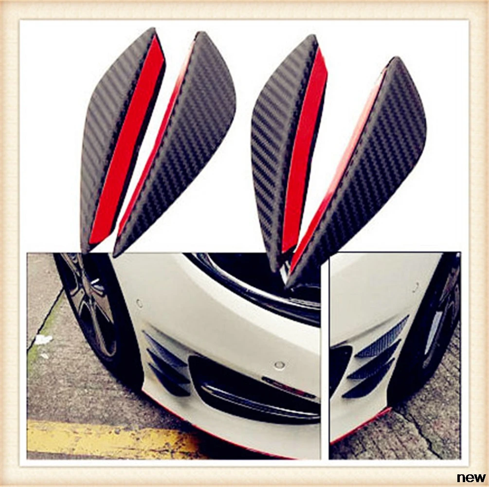 4Pcs Fiber Car Spoiler Canards Front Bumper fin for Toyota Yaris Tundra Tacoma RAV4 Corolla Aygo Avalon Auris | Автомобили и