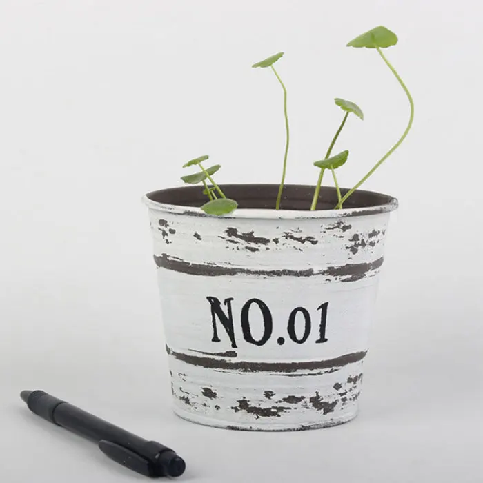 Hot Retro Iron Succulent Plant Pots Waterproof Anti-rust Simple Flower Pot for Garden XJS789