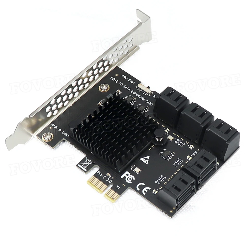 PCI express to 10 Port SATA Controller SATA 3 III 3.0 6Gbps to PCI-e x1 Card Adapter PCIe SATA3 Expansion Riser Card For Windows ssd adapter card pcie adapter card pcie expansion card pcie usb adapter card