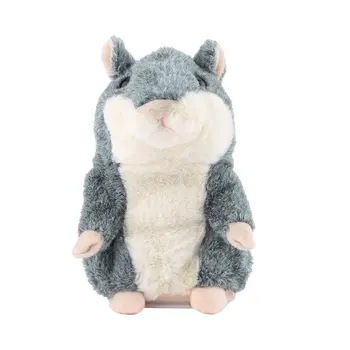 

OCDAY Plush Toy Talking Hamster Mouse Pet Gray Interactive Cute Sound Record Hamster Educational Toy for Kids Gift Stuffed Toys