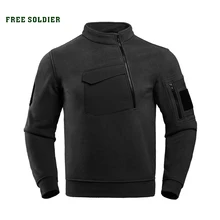 FREE SOLDIER флисовая осенняя и зимняя уличная Мужская плюс бархатная утолщенная теплая рубашка флисовый свитер