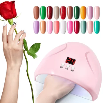 

24W Sun Uv LED Lamp For Nail Dryer LCD Display LED Nail Art Dryer Ice Lamp Nail Lamp Manicure Gel Polish Dryer Uv Cabin