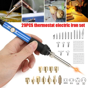 

29pcs/set Wood Burning Kit Pyrography Pen with Adjustable Temperature for Wood Burning Carving Embossing Soldering UD88