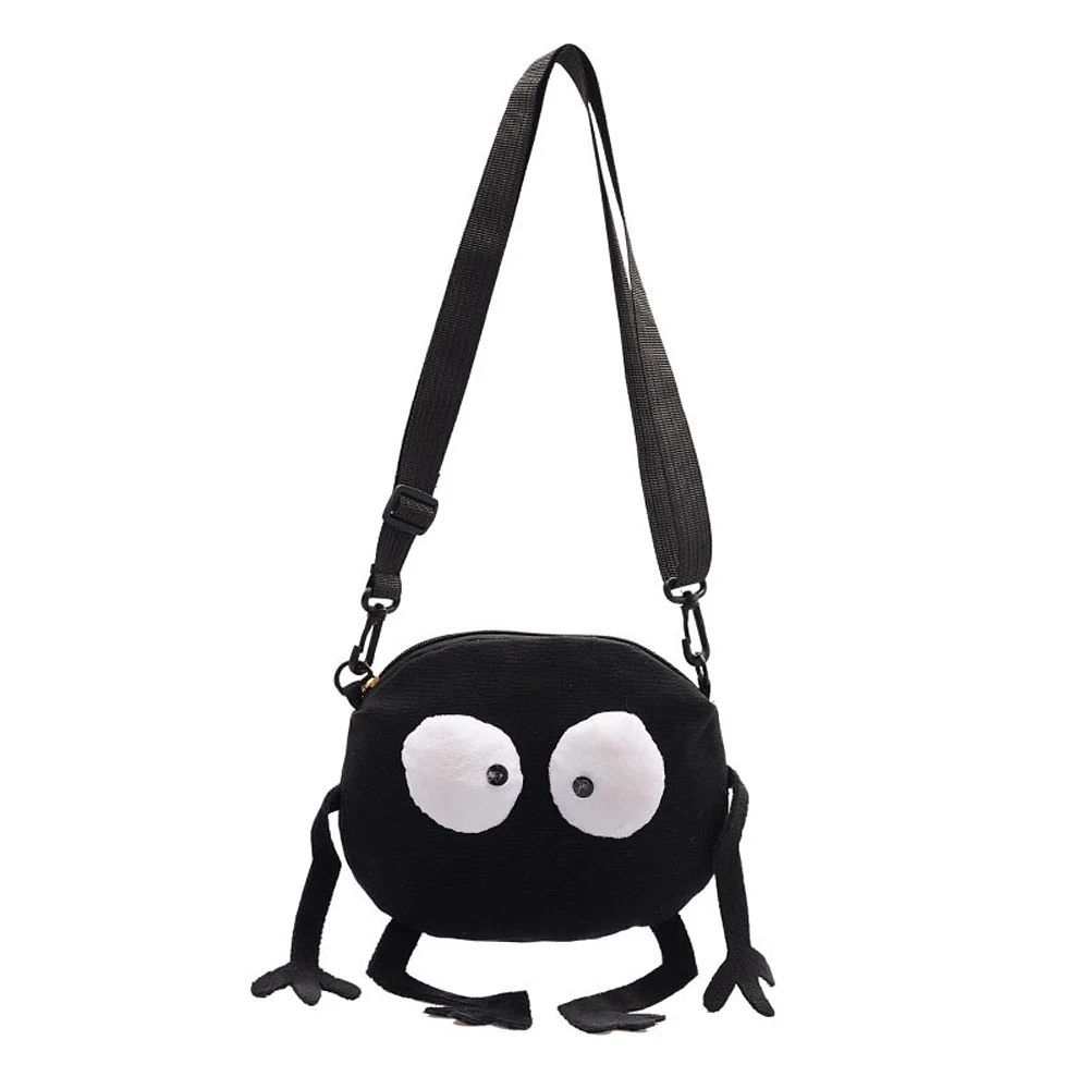 Cartoon Big-eyed Monster Women's Bag Messenger Bag Unisex Canvas Shoulder Telescopic shoulder strap Handbags canvas bag women handbags crossbody bags