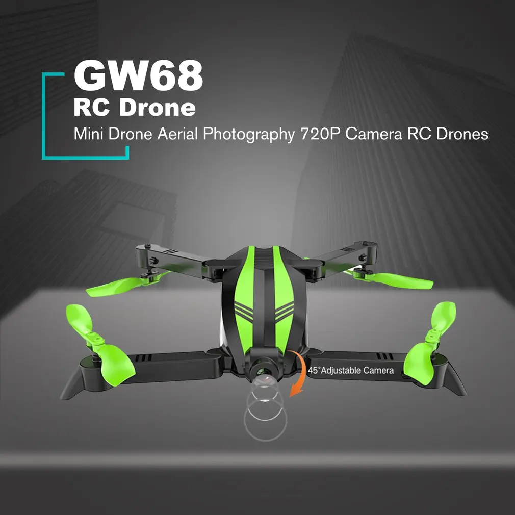 Global Drone GW68 FPV 480 P/720 P камера Радиоуправляемый Дрон складной мини-Дрон удержание высоты аэрофотосъемка широкоугольный Радиоуправляемый вертолет игрушка