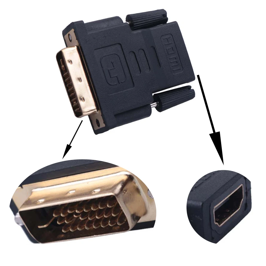 Аудиокабель с адаптером Папа-мама HD 1080P позолоченный HDMI в DVI 24 + 5 видеокарт для HDTV
