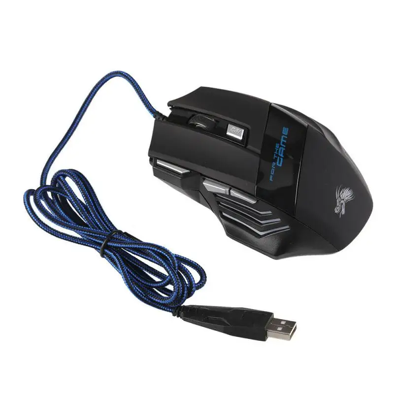 Новинка игровая проводная мышь H7 7 кнопок 5500 DPI Esports RGB подсветка бесшумная