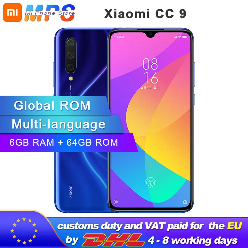 Xiaomi Mi CC9 смартфон 6 ГБ 64 Гб Snapdragon 710 Octa Core 39 &quot48MP Тройная камера отпечатков пальцев