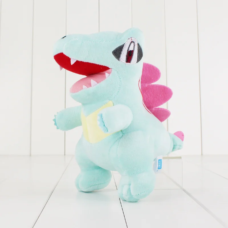 Аниме плюшевая игрушка для домашних животных Groudon Mew Eevee Squirtle Totodile Meowth Wooper Marill Growlithe Alakazam мягкие куклы подарок для детей - Цвет: 19cm Totodile