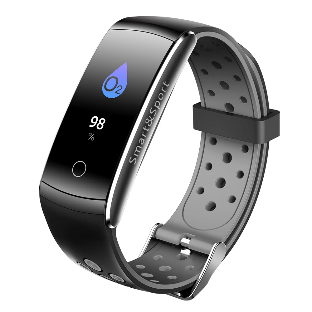 

0.96IN IPS Smart Band Waterproof Fitness Tracker Smart Bracelet Blood Pressure Heart Rate Monitor Color Screen Silicone Belt