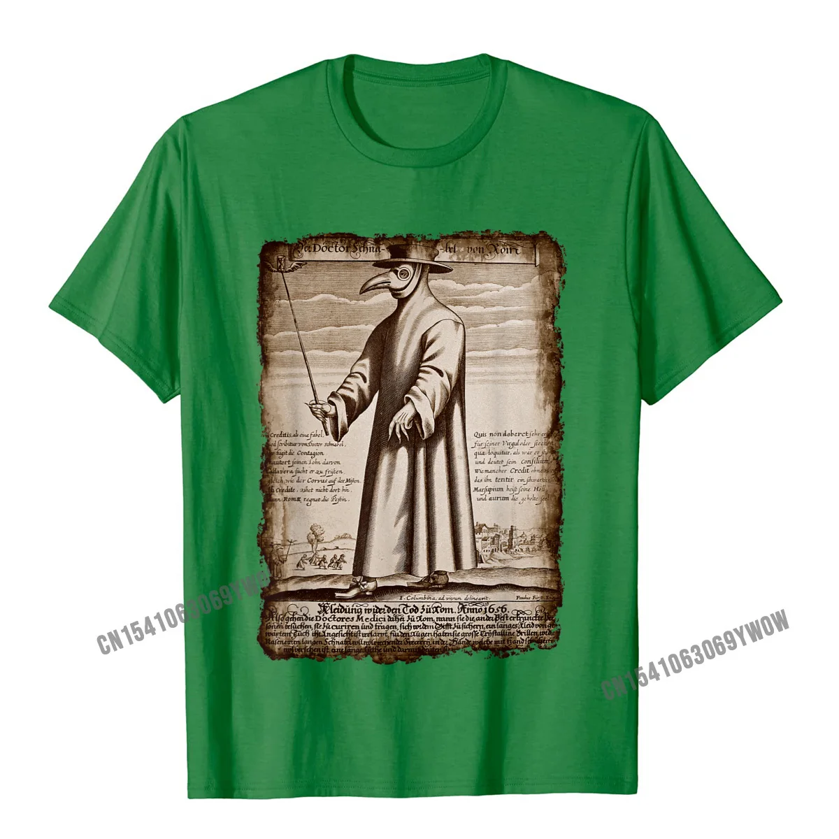 Street 100% Cotton Fabric T Shirts for Men Short Sleeve Tops Shirts 2021 New Fashion ostern Day Crew Neck Tops Shirts Normal Plague Doctor Macabre Medieval Steampunk Horror T-Shirt__1085 green