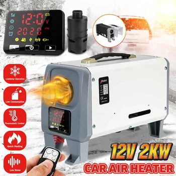 

2KW 12V Car Heating Tool Diesel Air Heater Single Hole LCD Monitor Parking Warmer For Car Bus Boat RV,motorhome,truck trailer