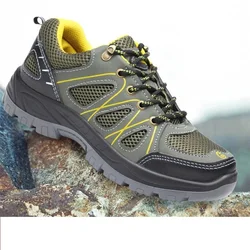 Zuidid sapatos indestrutíveis homem trabalho sapatos de segurança com aço para tampa punctura prova botas leve tênis respirável