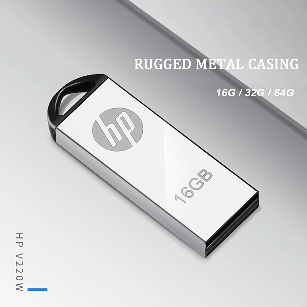 Hp usb флеш-накопитель 2,0 серебристый металлический флеш-накопитель мини-накопитель 64 ГБ 32 ГБ 16 ГБ флеш-накопитель флэш-накопитель брелок диск на ключ
