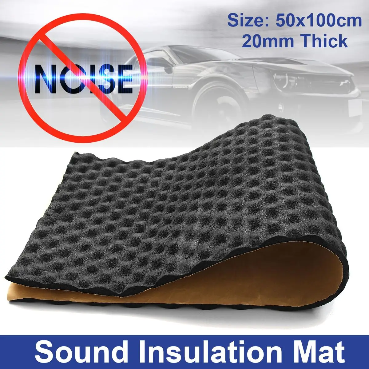 Sound Deadener Mat 1/2/3PCS 50x100cm 20mm Car Sound Deadener Mat Noise Proof Bonnet Insulation Hood Engine Firewall Heat Foam Cotton