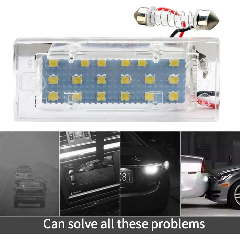 

2pcs Car LED Number License Plate Light For BMW E53 X5 1999-2003 E83 X3 03-10 High Bright 18LEDs 6000K 12V Lamp
