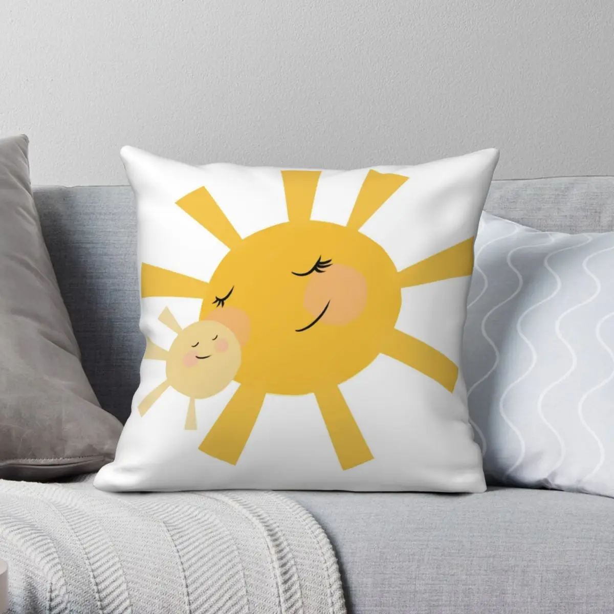 

You Are My Sunshine Square Pillowcase Polyester Linen Velvet Pattern Zip Decor Pillow Case Home Cushion Cover
