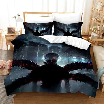

Comic Bedding Set 2/3 Piece Set Tokyo Ghoul Printing Bedding Set Microfiber Duvet Cover Set Comforter Cover Pillowcases