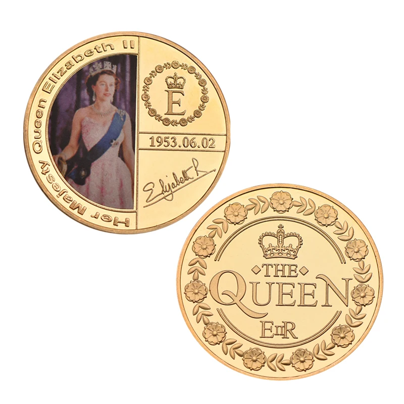 Золотая памятная монета ее величества, королевы елизаны II, Великобритании, королевская семейная сувенирная медаль, монета в коробке, чехол, подарки для нее - Цвет: Design 1