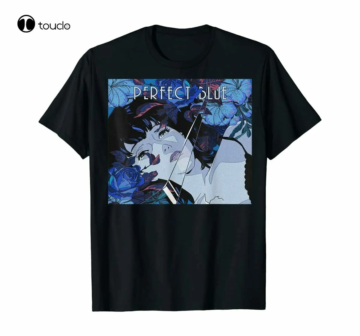 Идеальная голубая футболка в японском стиле с рисунком девушки | Мужская одежда