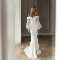 Robe de Mariée Sirène en Satin à Plis et Manches Quart, Vêtement à Paillettes, pour Patients, Quelle que soit la Collection