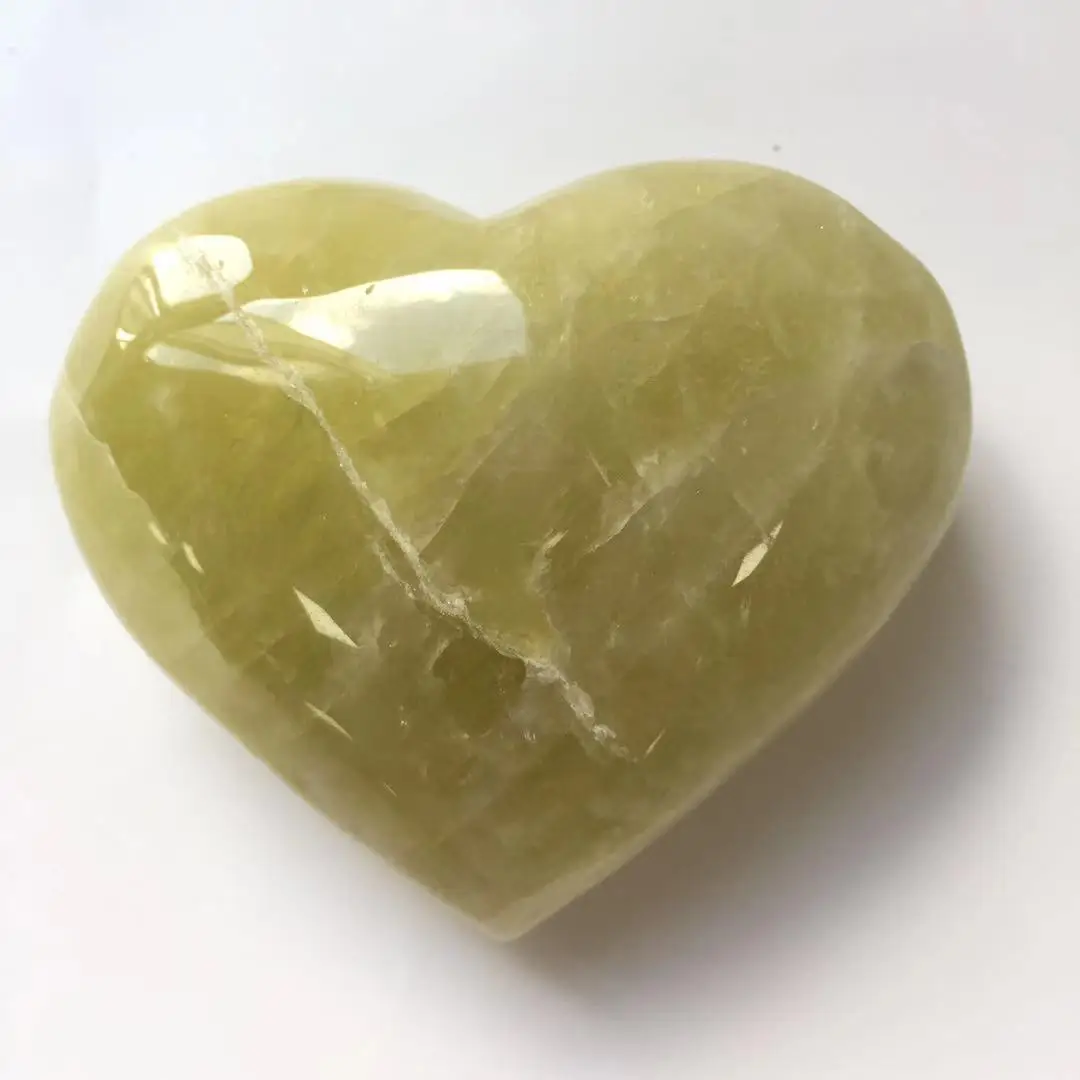 High Quality& Beautiful Natural Citrine Hand Carved Crystal Heart For Present Or Collection ZY