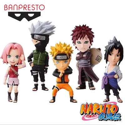 

NEW hot 6cm 5pcs/set naruto Uzumaki Naruto Gaara Hatake Kakashi Uchiha Sasuke collectors action figure toys Christmas gift doll