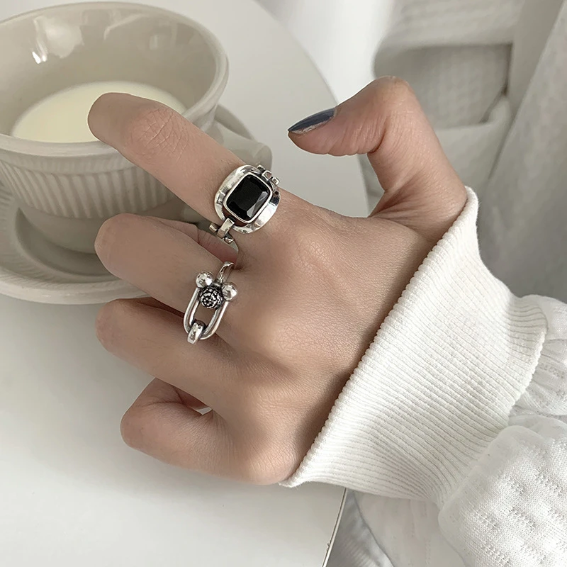 Imperio darse cuenta absorción Anillo de Plata de Ley 925 para mujer, joyería francesa de herradura  geométrica, 2021, tendencia de plata 925, joyería Vintage que combina con  todo|Anillos| - AliExpress