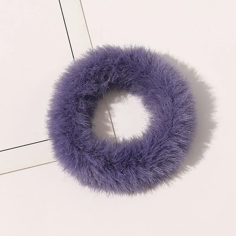 wide headbands for women New Women Soft Furry Scrunchies Girls Pompom Elastic Hair Rubber Band Hair Accessories Hair ties Gum Rope Cute Ponytail Holder vintage hair clips Hair Accessories