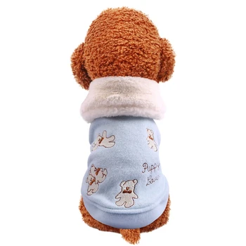 

Dog Products Thickening Lapel Coat With White Fluffy Collar Pet Autumn Winter fashion outfits Warm Clothes