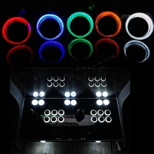 12 pces lot arcada botão de pressão tampa preta 5/12v led iluminado 28mm botões transparentes com peças do armário do jogo do microswitch