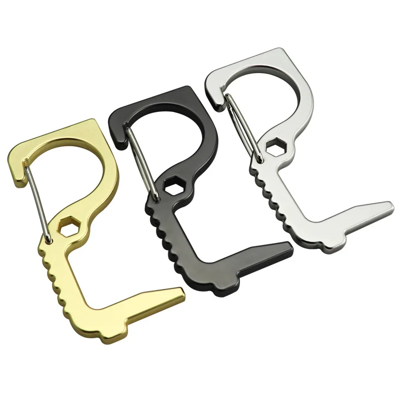 

10 Engraved Touch Free Carabiner Tool Key Door Openers