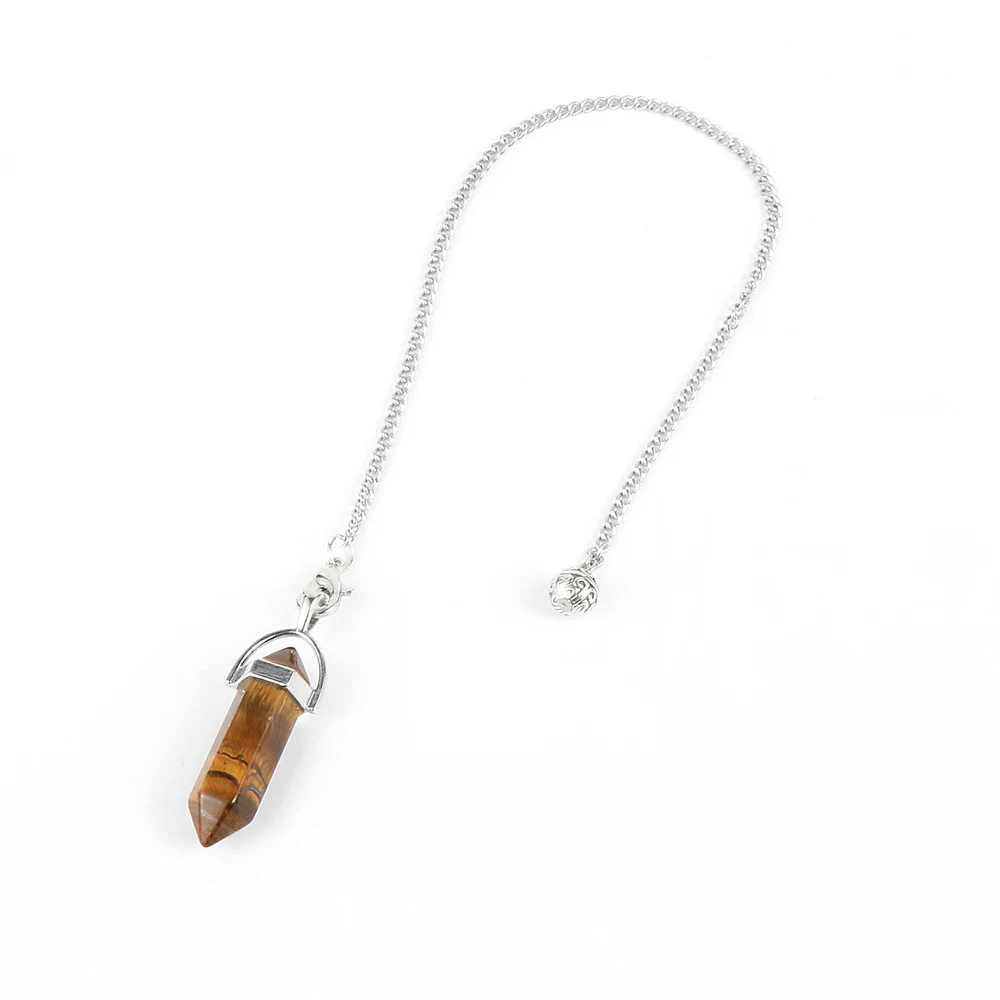 Натуральный камень шестигранная пуля подвеска маятник тигровый глаз