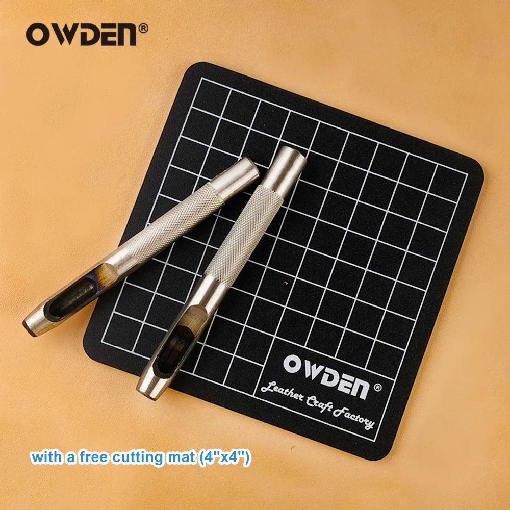OWDEN 9Pcs 가죽 구멍 펀치 세트 Leathercraft 벨트 구멍 펀치 캔버스 중공 펀치 가죽 도구 키트