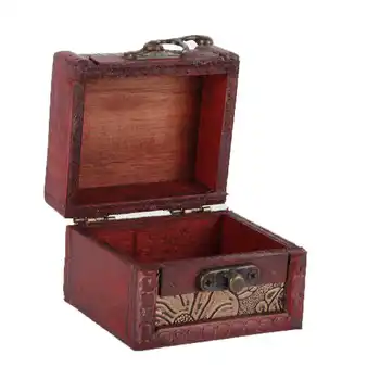 

Portable Vintage Wooden Jewellery Box Organizer Earring Storage Case