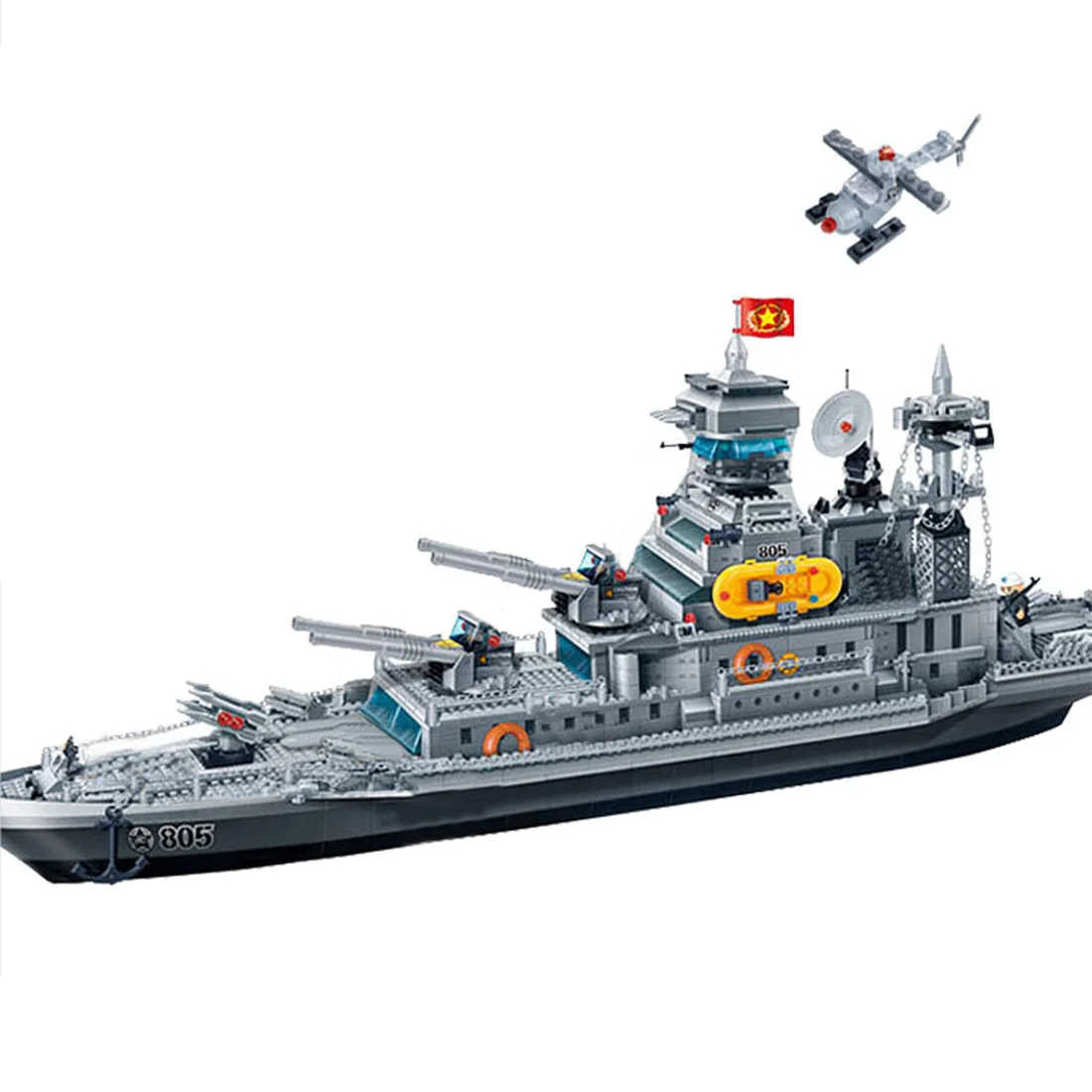 

New Hot 1760Pcs Military Aircraft Carrier Series Cruiser Building Block Model Small Particle Construction Model Toy