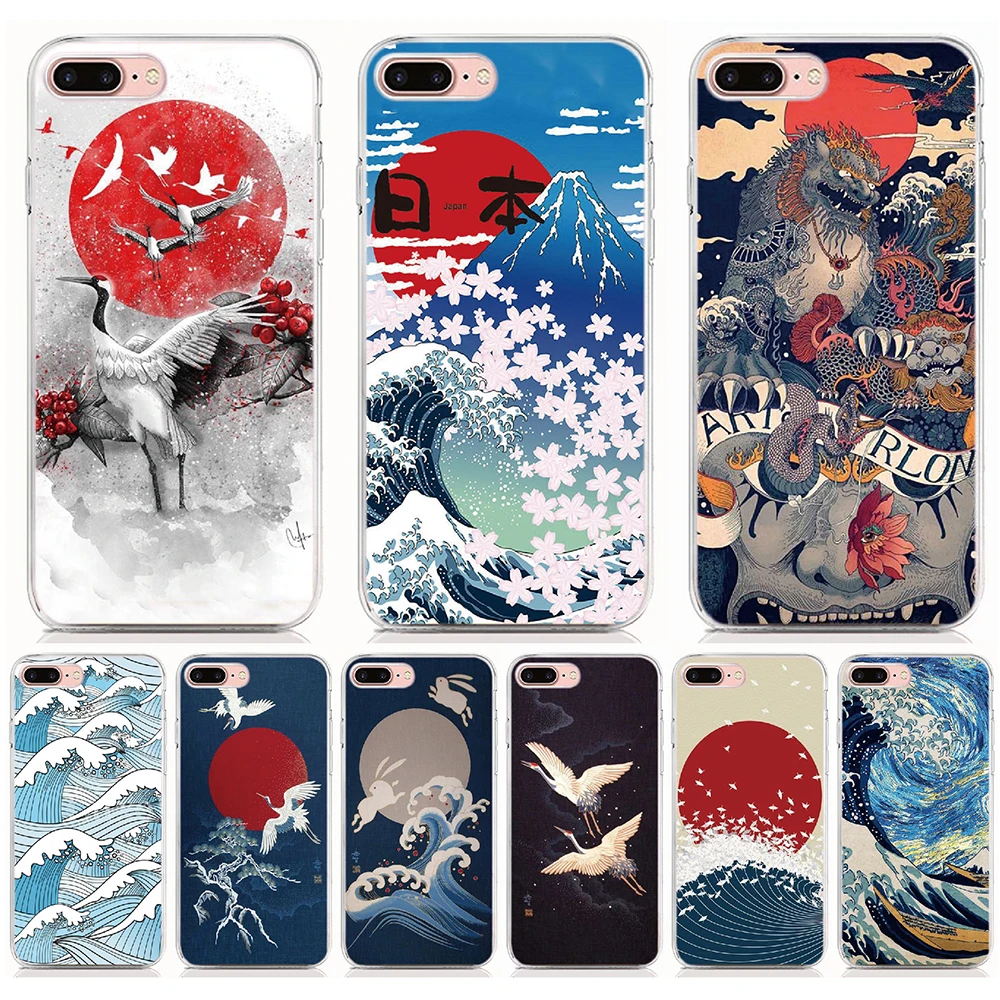 Per Wiko T50 4G T3 Y52 Y70 Ride 3 Upulse Life 3 U316At Custodia Morbida Per Telefono Tpu Wave Art Borsa Per Cellulare Giapponese