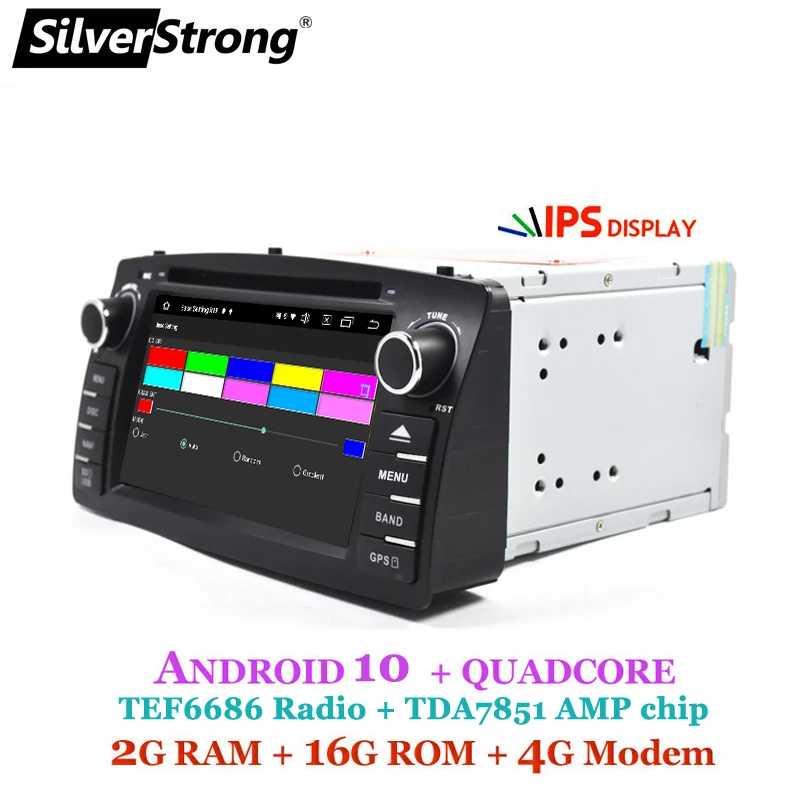  4G Android 10 COROLLA E120 Car DVD GPS For TOYOTA corolla ex Universal radio SilverStrong 2din Navi